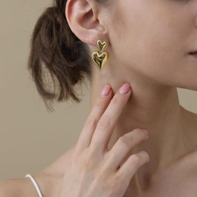 Drop Earrings Spiral Chunky Gold Hoop Earrings Lightweight Dangle Earrings Teardrop Trendy Gold Plated Earrings Fashion Jewelry for Women Girls