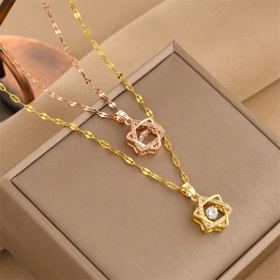 Clavicle Necklace women's beating heart pendant titanium steel necklace women's jewelry