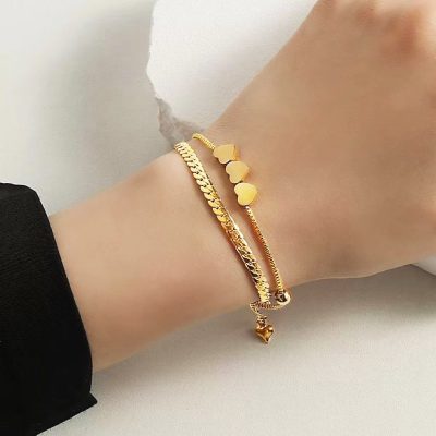 Women's high-grade bracelet niche design multi-layer do not fade titanium steel bracelet hand jewelry