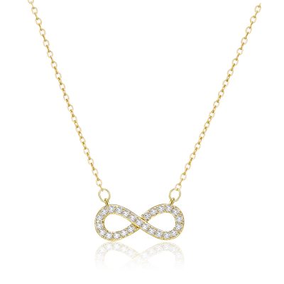 LUNCKY Gold Infinity Necklace for Women Teen Girl Daughter Girlfriend Cubic Zirconia Infinite Pendant 16+2 In Chain Birthday Valentine's Day Mother's Day Christmas Jewelry Gift for Her