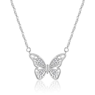 LUNCKY Silver Butterfly Necklaces for Women Girls Dainty Butterfly Necklaces Pendant Chain Butterfly Jewelry Gift Birthday Christmas Mother’s Day Valentines Day Gifts