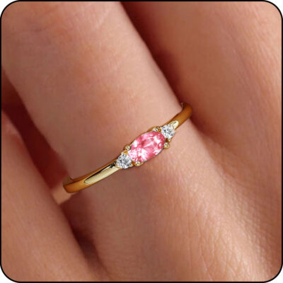 LUNVKY 18K Gold Plated Rings for Women Mom Non Tarnish Fashion CZ April Birthstone Ring with CZ Crystal Stackable Ring Set Accessories Birthday Age Mother's Day Jewelry Gifts for Her