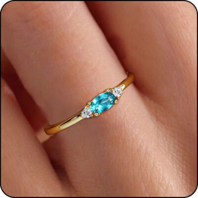 LUNVKY 18K Gold Plated Rings for Women Mom Non Tarnish Fashion CZ April Birthstone Ring with CZ Crystal Stackable Ring Set Accessories Birthday Age Mother's Day Jewelry Gifts for Her