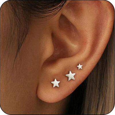 LUNVKY 3 Pairs Stud Earrings for Women Mom Wife Hypoallergenic S925 Sterling Silver Earring Sets Post Earrings Birthday Age Mother's Day Jewelry Gifts for Her Ideas