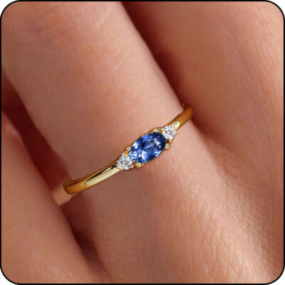 LUNVKY 18K Gold Plated Rings for Women Mom Non Tarnish Fashion CZ April Birthstone Ring with CZ Crystal Stackable Ring Set Accessories Birthday Age Mother's Day Jewelry Gifts for Her