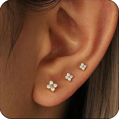 LUNVKY 3 Pairs Stud Earrings for Women Mom Wife Hypoallergenic S925 Sterling Silver Earring Sets Post Earrings Birthday Age Mother's Day Jewelry Gifts for Her Ideas
