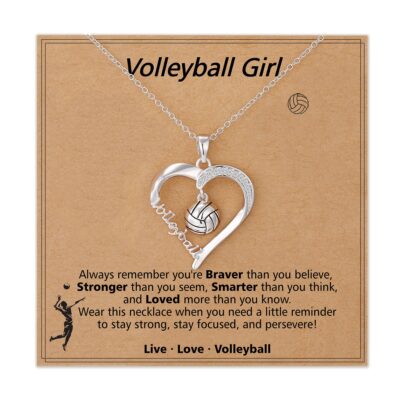 LUNVKY 18K White Gold Plated Sports Pendant Necklaces for Women Girls Mom kids teen Basketball Necklace Sport Accessories Christmas Birthday Age Mother's Day Jewelry Gifts for Her