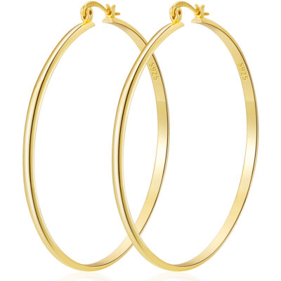 LUNVKY Hoop Earrings for Women Sterling Silver Lightweight Hypoallergenic Big Chunky Post Earrings Earrings Birthday Christmas Jewelry Gifts Teen Mom Stocking Stuffers Age