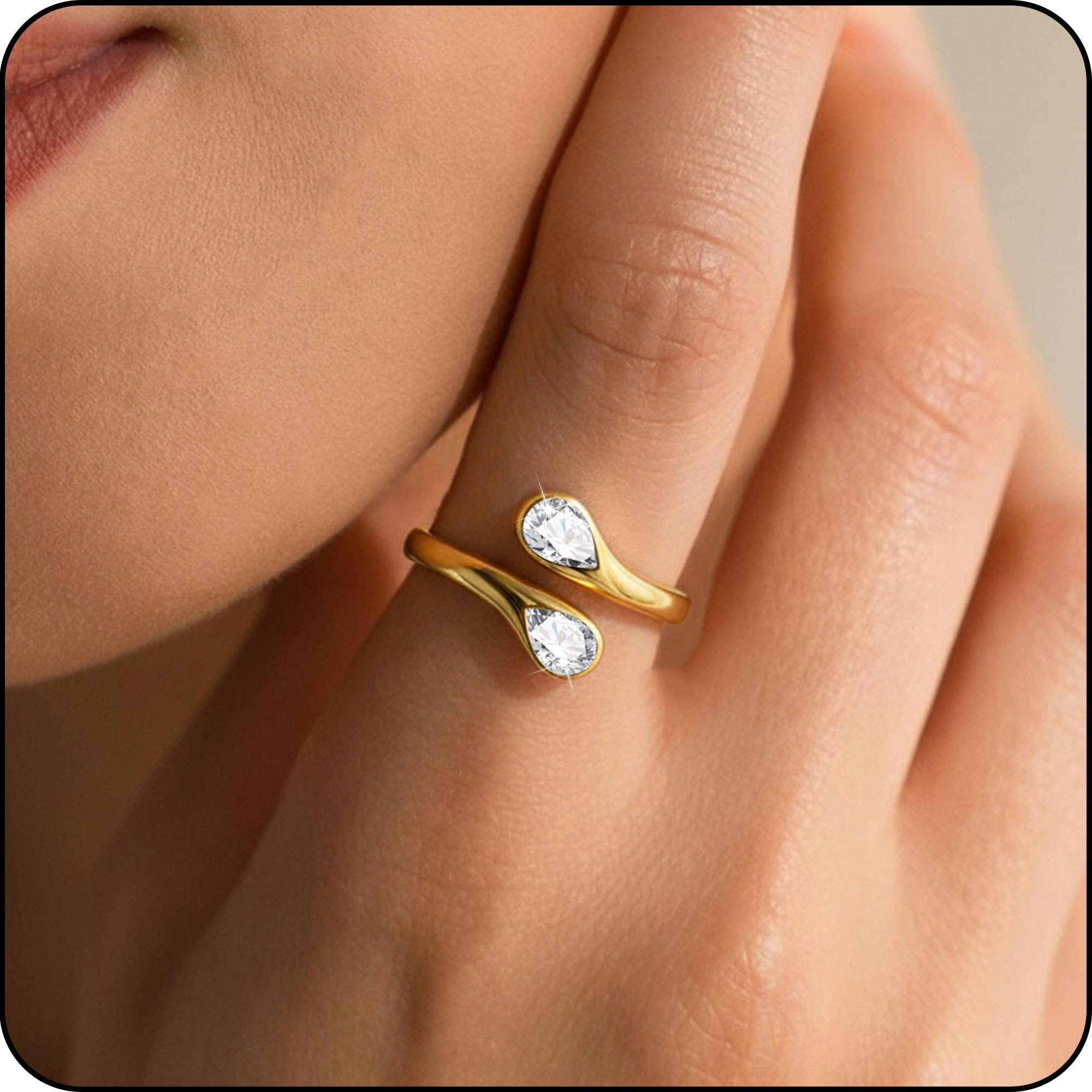 LUNVKY 18K Gold Plated Rings for Women Stackable Non Tarnish Knuckle CZ April Birthstone Ring with CZ Crystal Wedding Birthday Valentines Day Jewelry Gifts Teen Girlfriend Wife Her Age Ideas